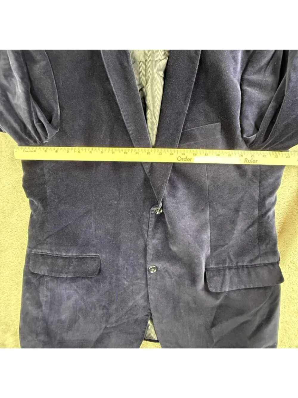 Camiloni Italia Blazer Mens 48 Navy Cotton Velvet Sport Coat Jacket Casual Party